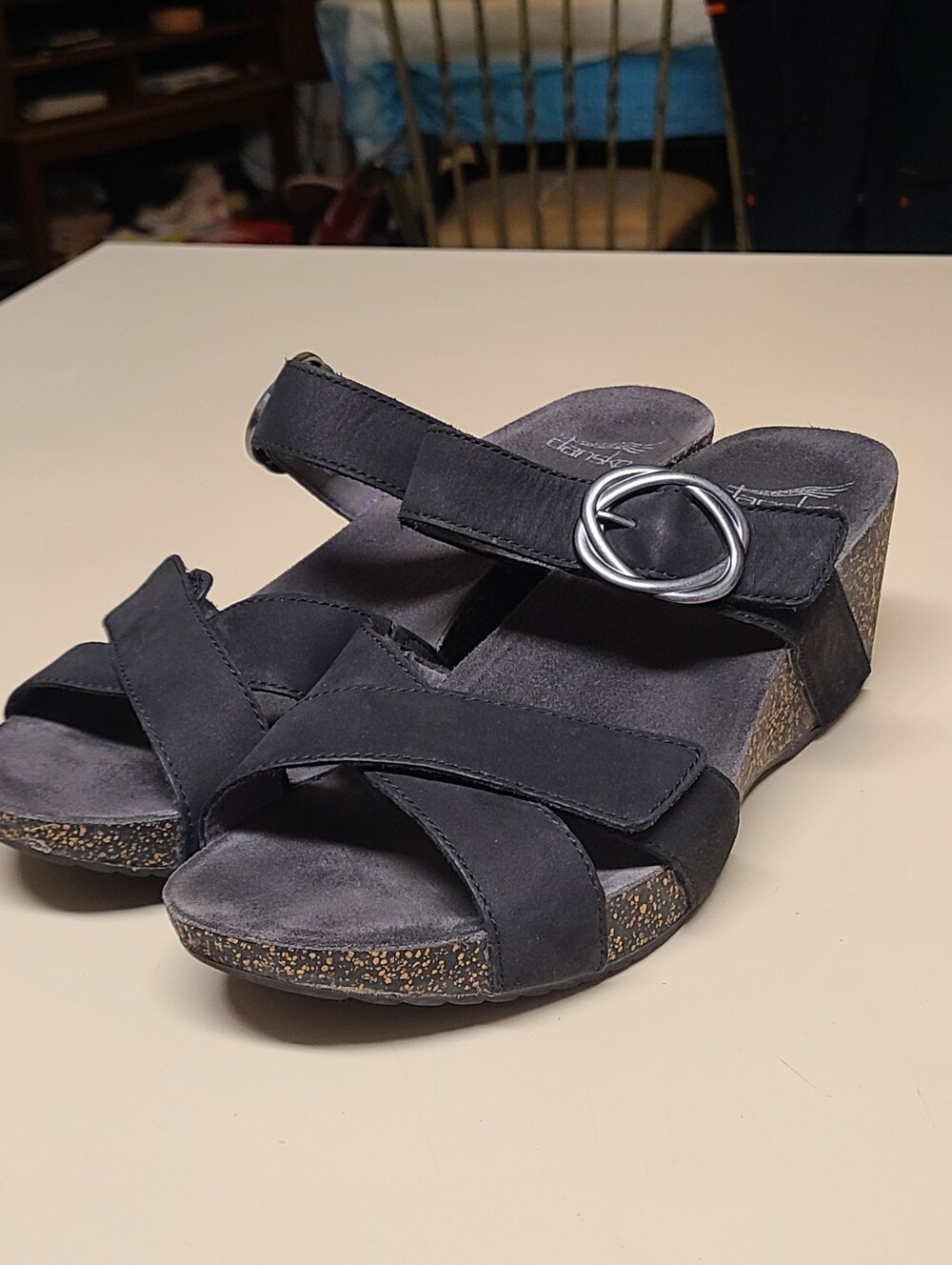 Dansko Susie leather wedge strappy sandals size 42